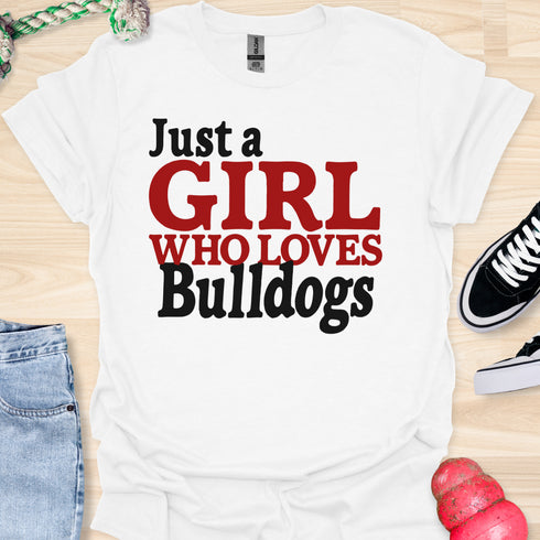 Just a girl who loves bulldogs - V9 - Blocky T-Shirt